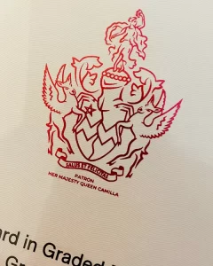 Royal Academy of Dance Exam Success 2025 - Royal crest on certificate