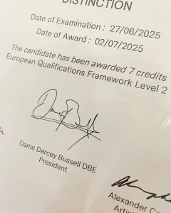 Royal Academy of Dance Exam Success 2025 - distinction certificate